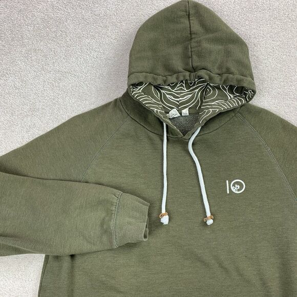 10 Tree Sweatshirt Mens Small Hoodie Outdoor Classic Relaxed Casual Pullover - Picture 1 of 16